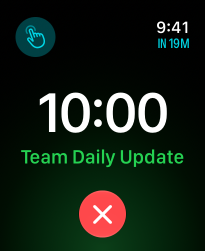 An alarm going off on Apple Watch